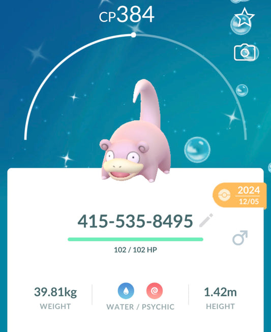 Shiny Slowpoke trade or account