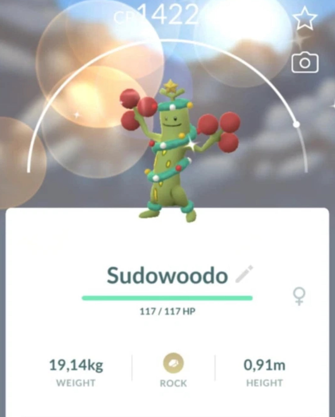 Shiny Sudoowoodo Winter Attire trade or catch on your account