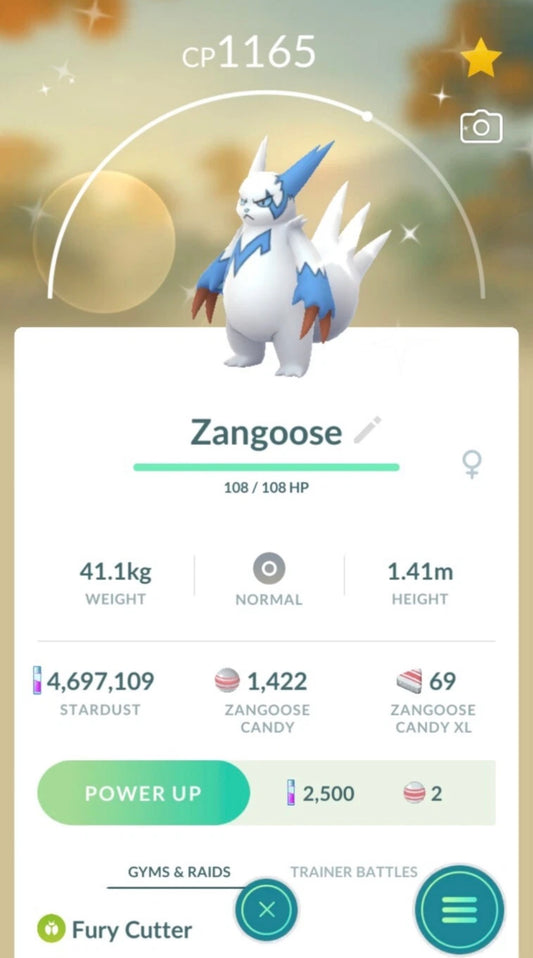 Shiny Zangoose trade or account