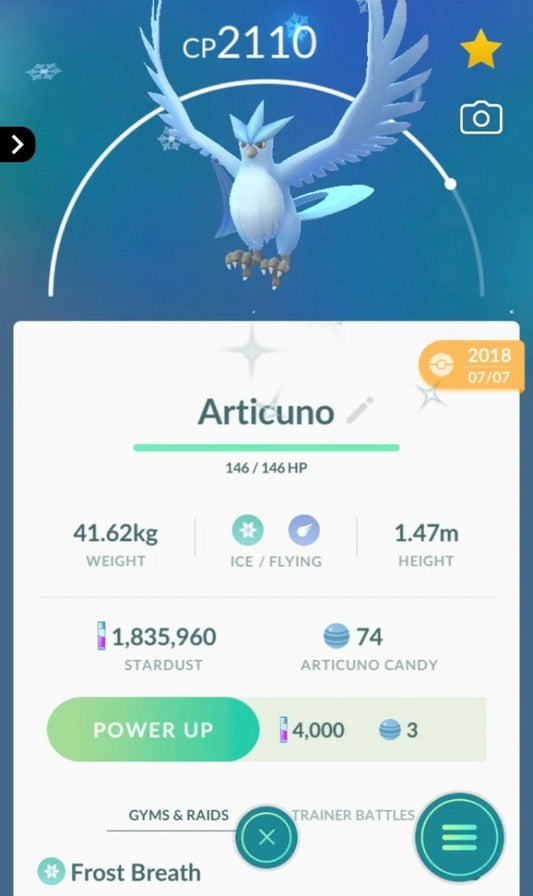 Shiny Articuno trade or account