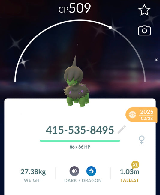 Shiny Deino trade or account