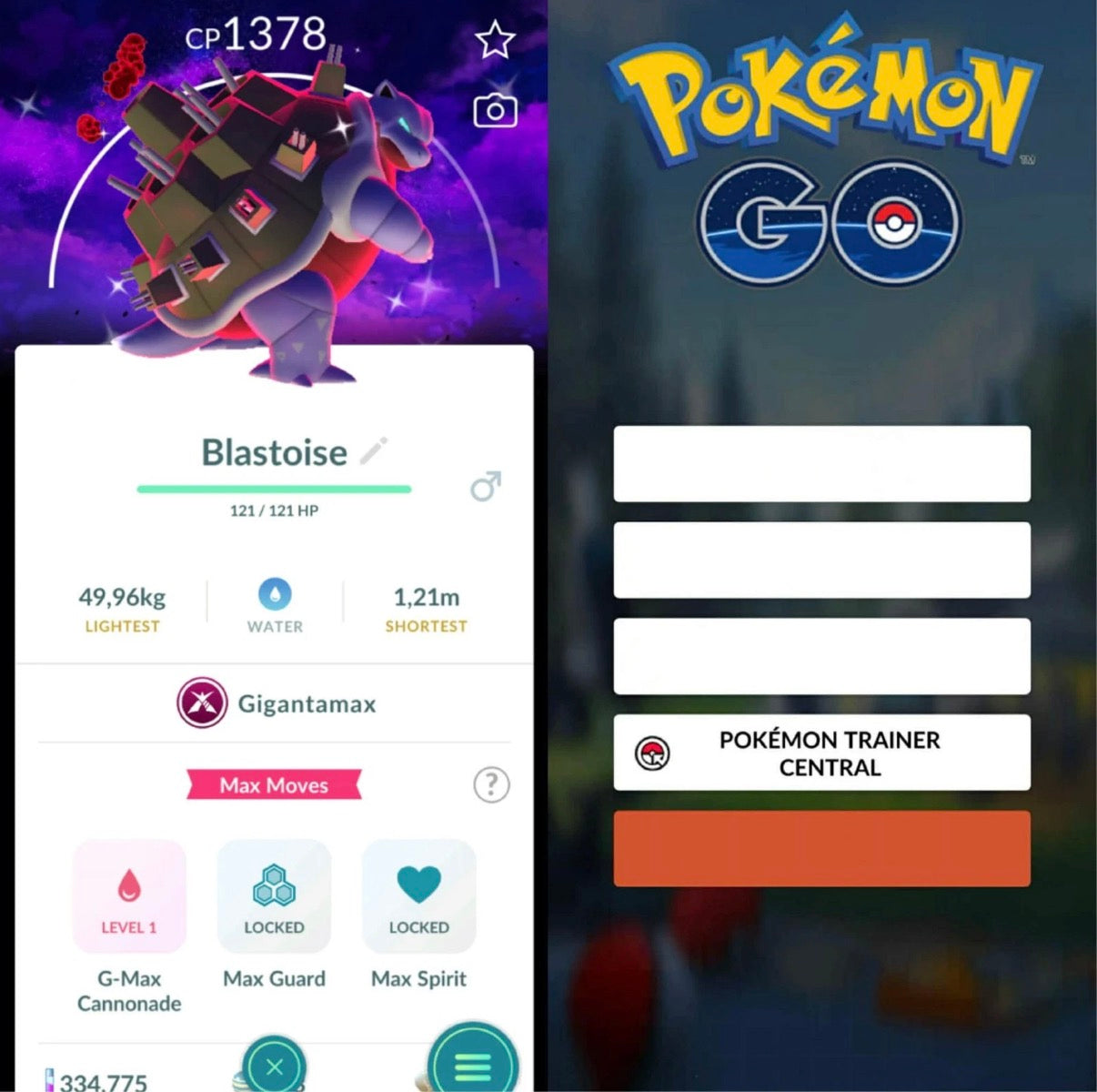 Shiny Gigantamax Blastoise trade or account
