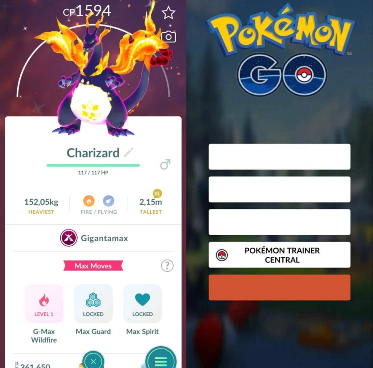 Shiny Gigantamax Charizard trade or account