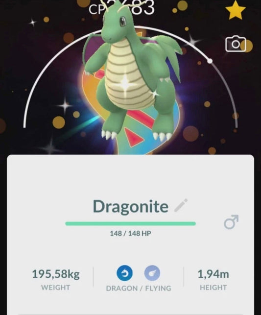 Shiny Dragonite Mega background trade or account