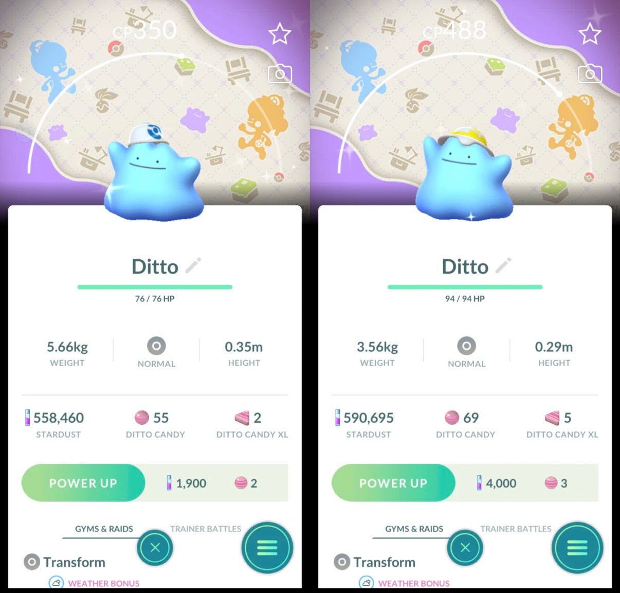 Shiny Ditto wearing a cap trade or account