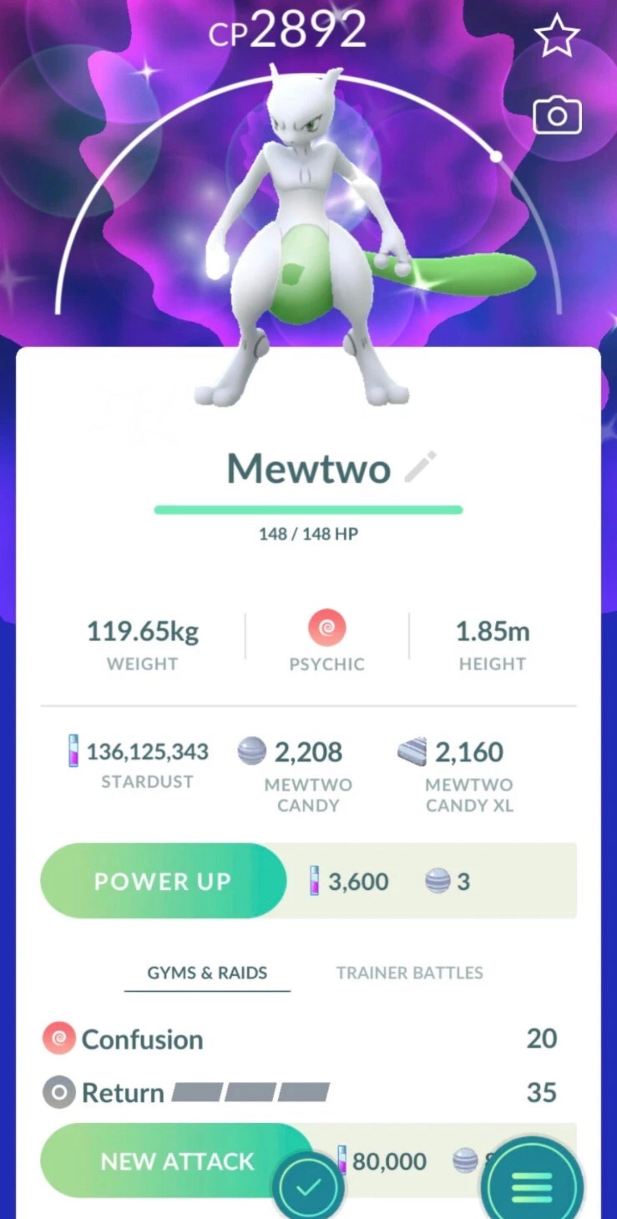 Shiny Purified Mewtwo trade or account