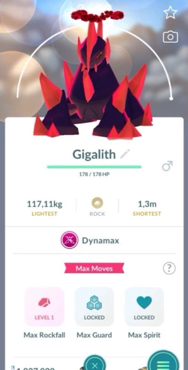 Dynamax Gigalith trade level 40 or 50