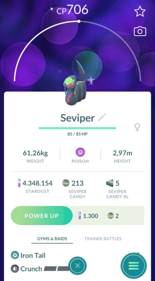 Shiny Seviper trade or account
