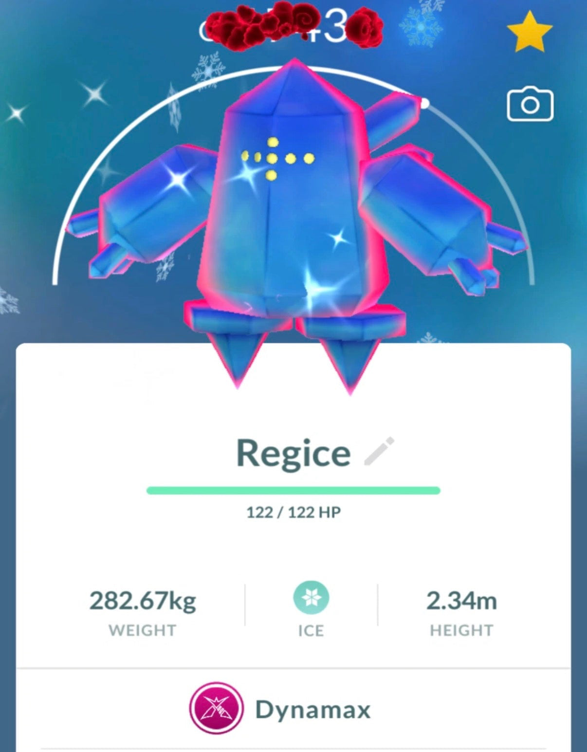 Shiny Dynamax Regice trade or account