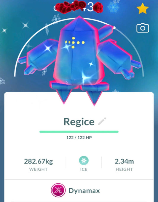 Shiny Dynamax Regice trade or account