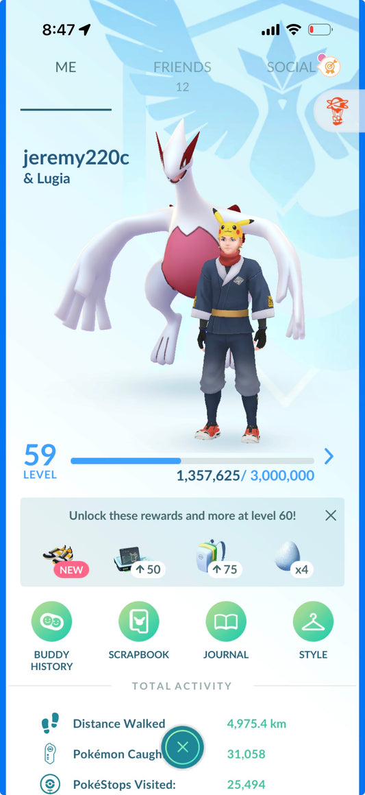 Jeremy220 account (151 shiny/legendary)