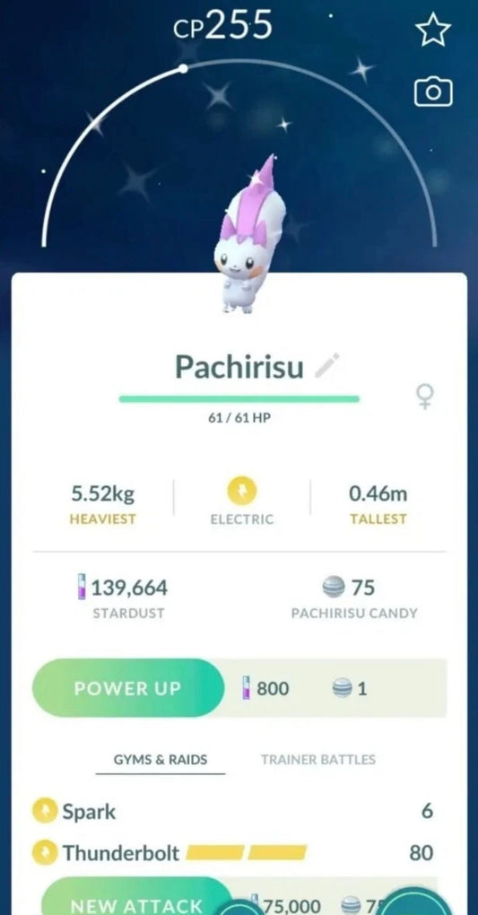 Shiny Pachirisu trade or account