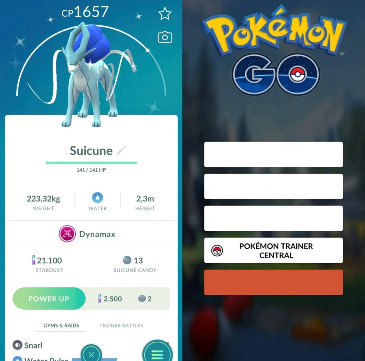 Shiny Suicune trade or account