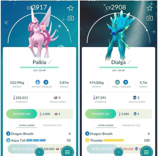 Shiny Origin Dialga or Palkia account