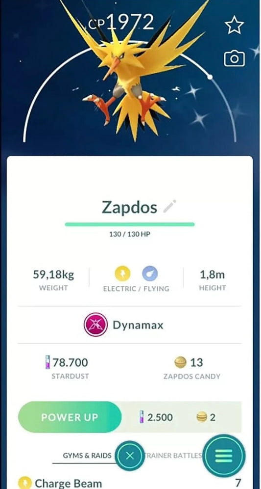 Shiny Zapdos trade or account