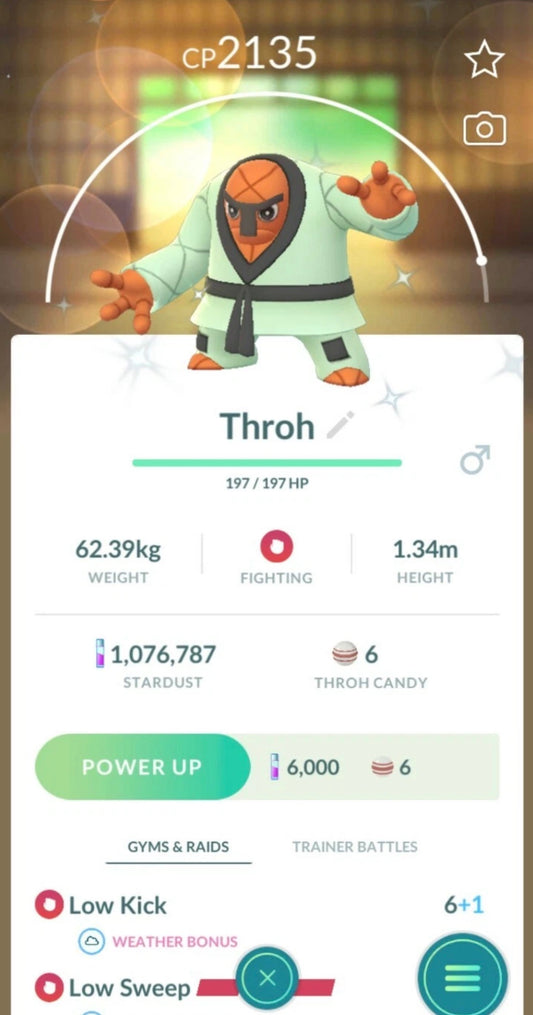 Shiny Throh trade or account