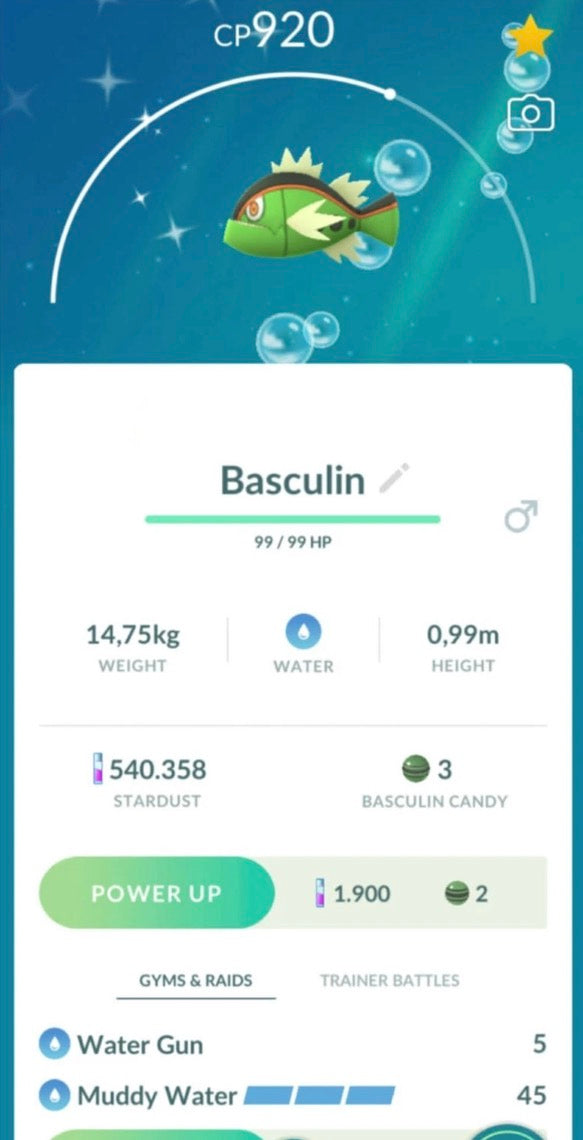 Shiny Basculin trade or account (blue)