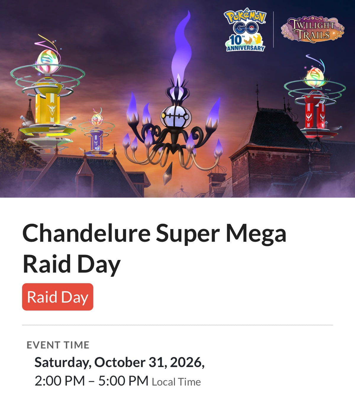 Chandelure Raid Day service