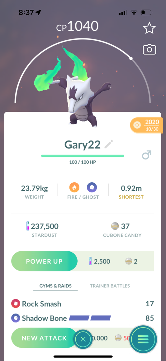 Alolan Marowak Trade Shadow Bone