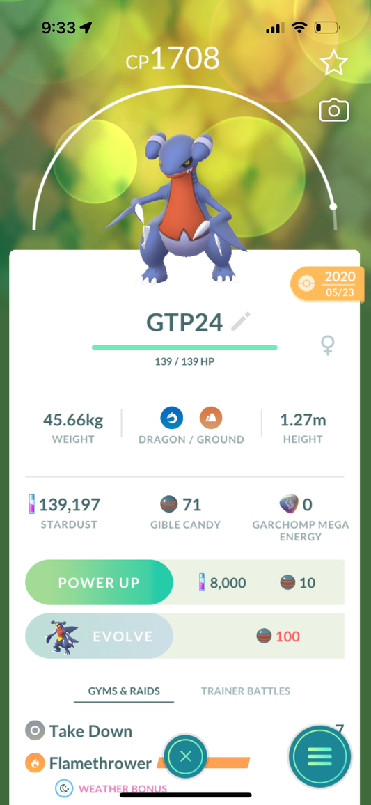 Gabite Trade 1708 CP (caught in 2020)