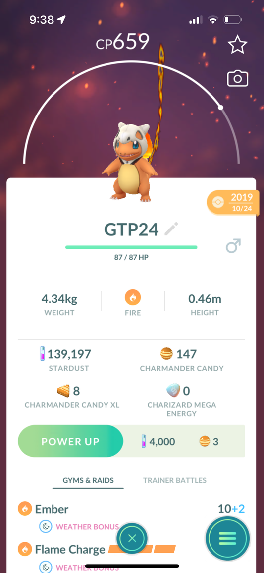 Charmander Trade Cubone Skull (caught in 2019)