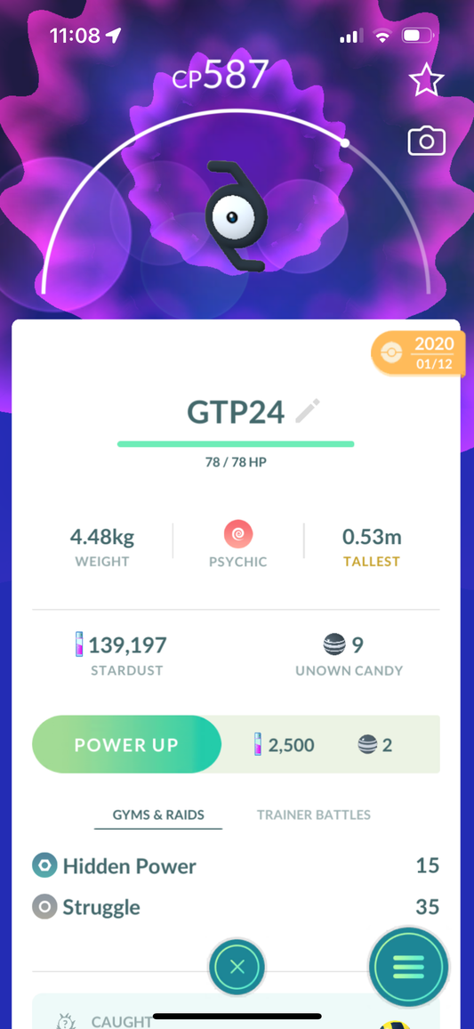 Unown Z Trade (caught in 2020)