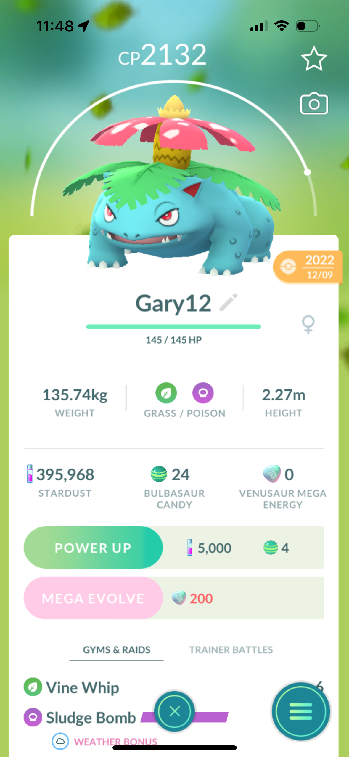 Venusaur Trade 2132 CP