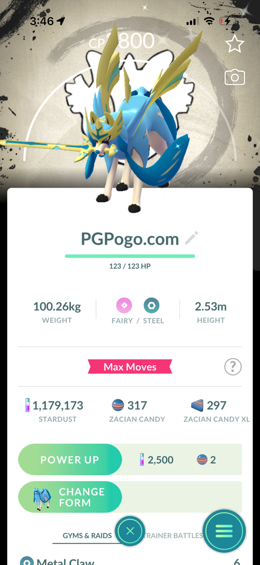Shiny Crown Zacian background account