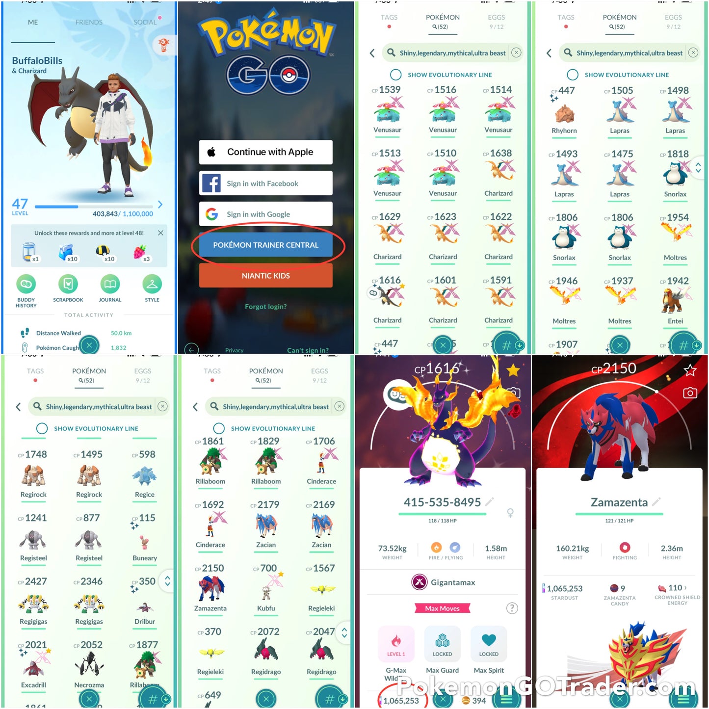 BuffaloBills account (52 Shiny/Legendary/Gigantamax)