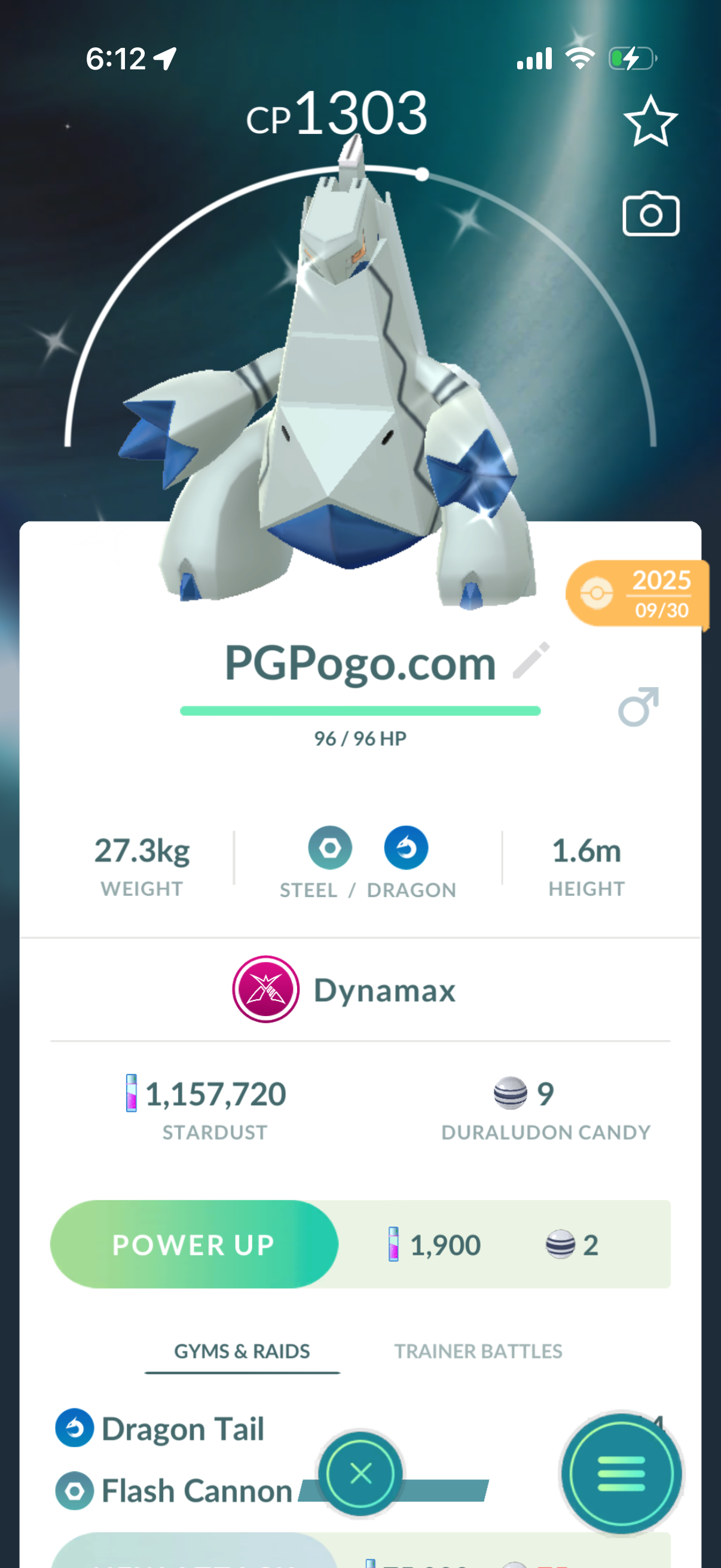 Shiny Dynamax Duraldon account or trade