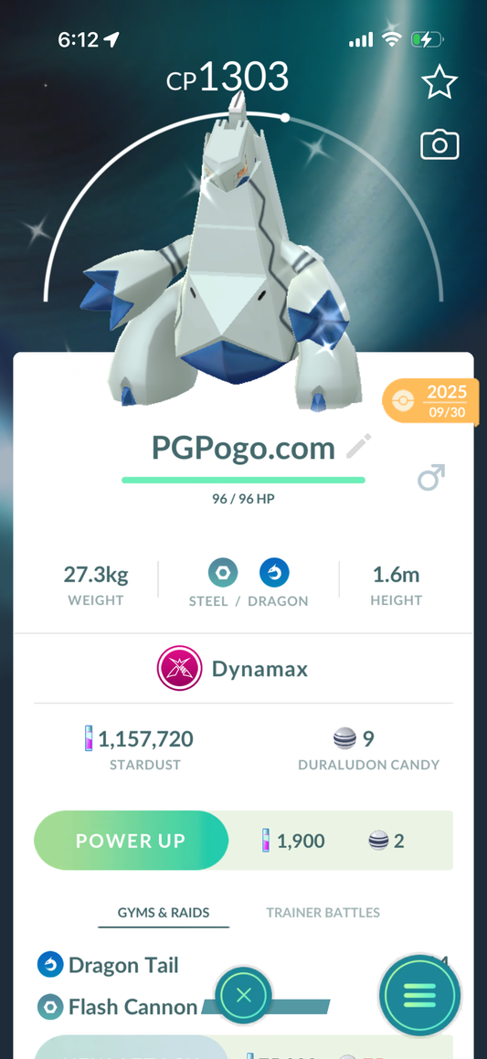 Shiny Dynamax Duraldon account or trade