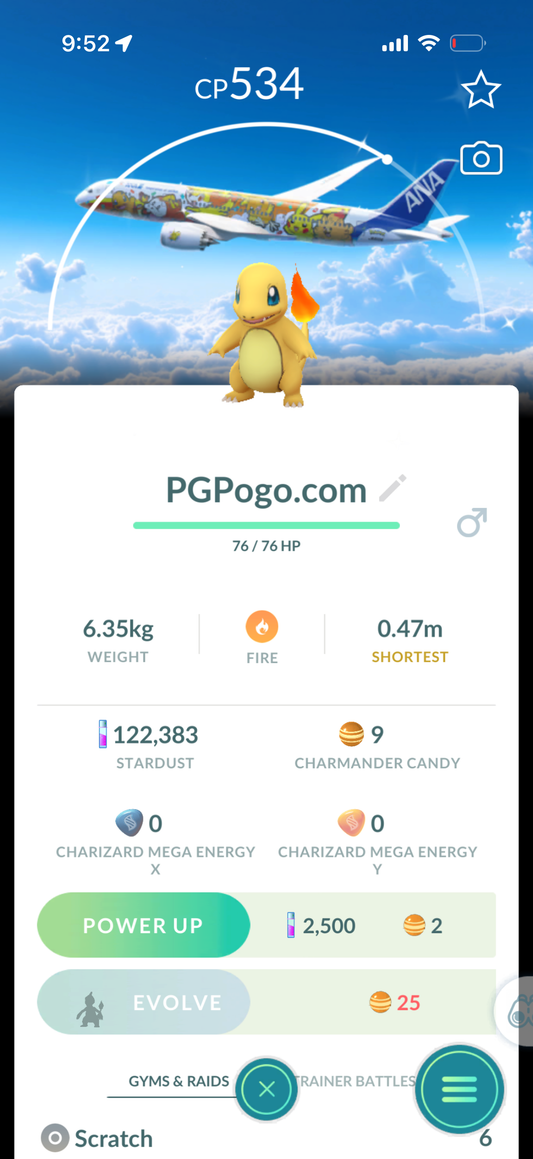 Shiny Charmander Jet background trade or account
