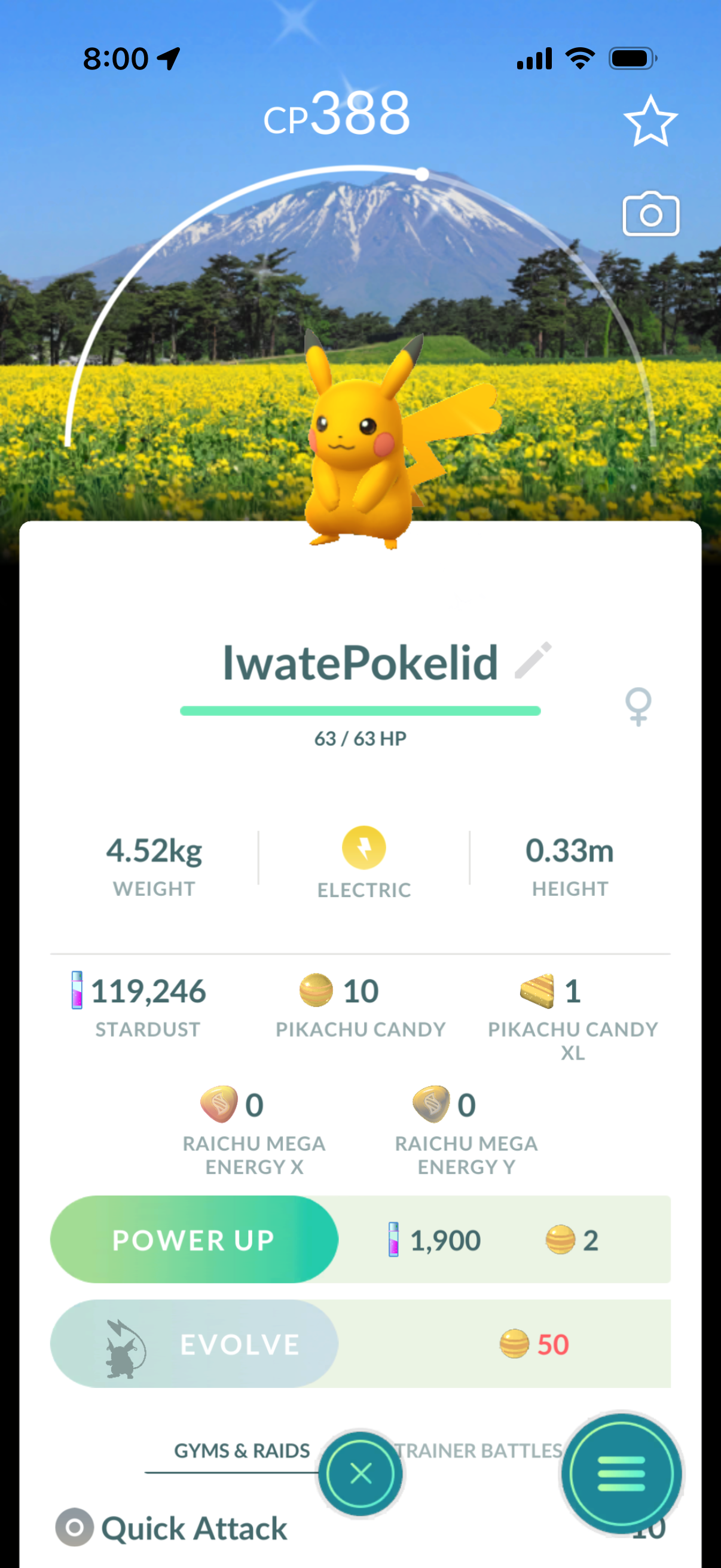 Shiny Pikachu costume & background trade or account