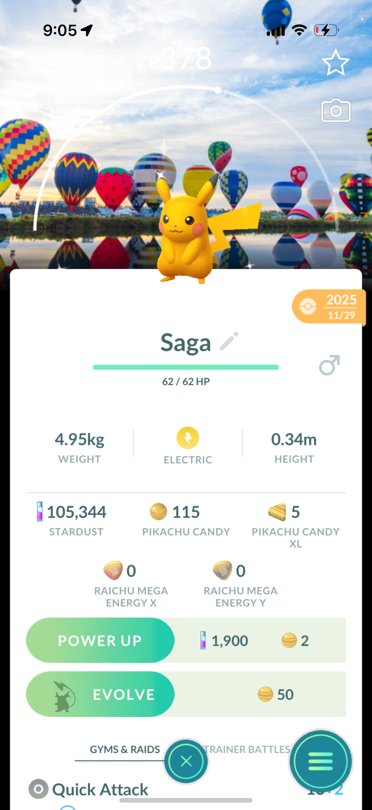 Shiny Pikachu costume & background trade or account