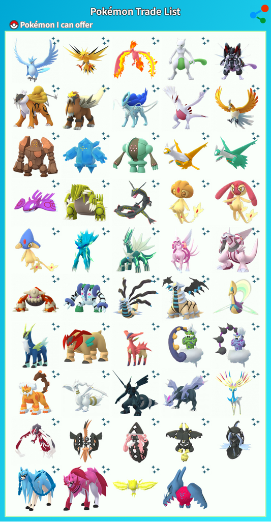 Shiny Legendary Pokémon trades