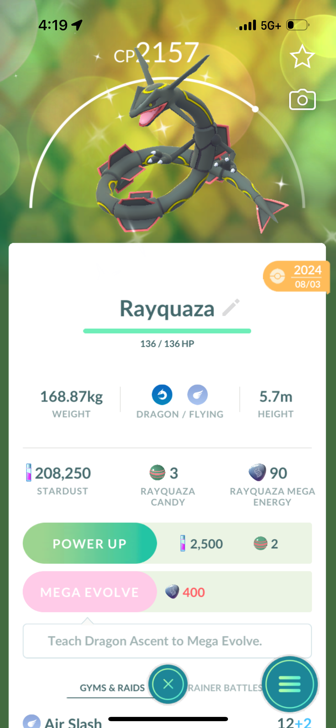 KyogreRayCombo account (8 Shiny/Legendary/Gigantamax)