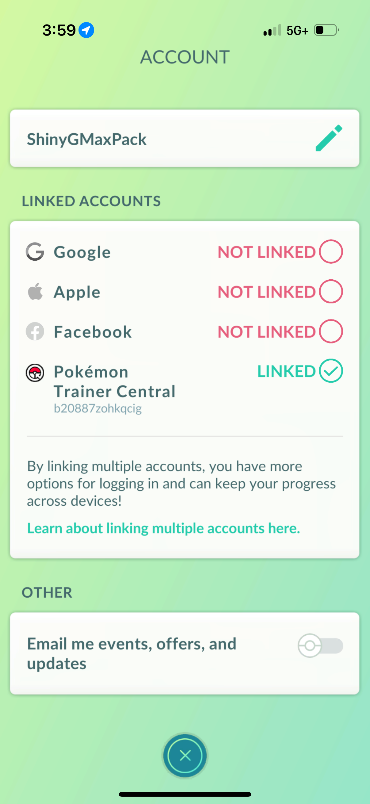 ShinyGmaxPack account (9 Shiny/Gigantamax)