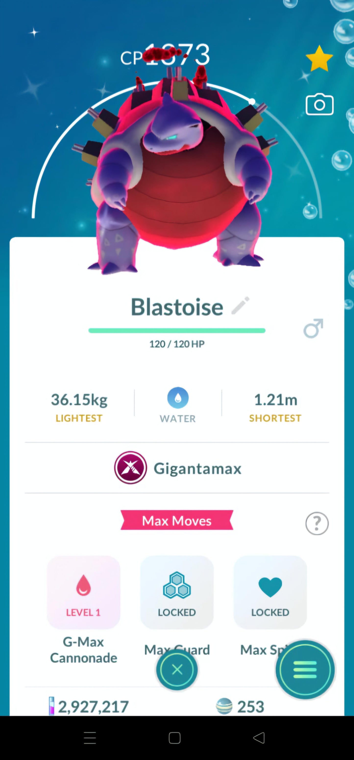 Shiny Gigantamax Blastoise trade or account
