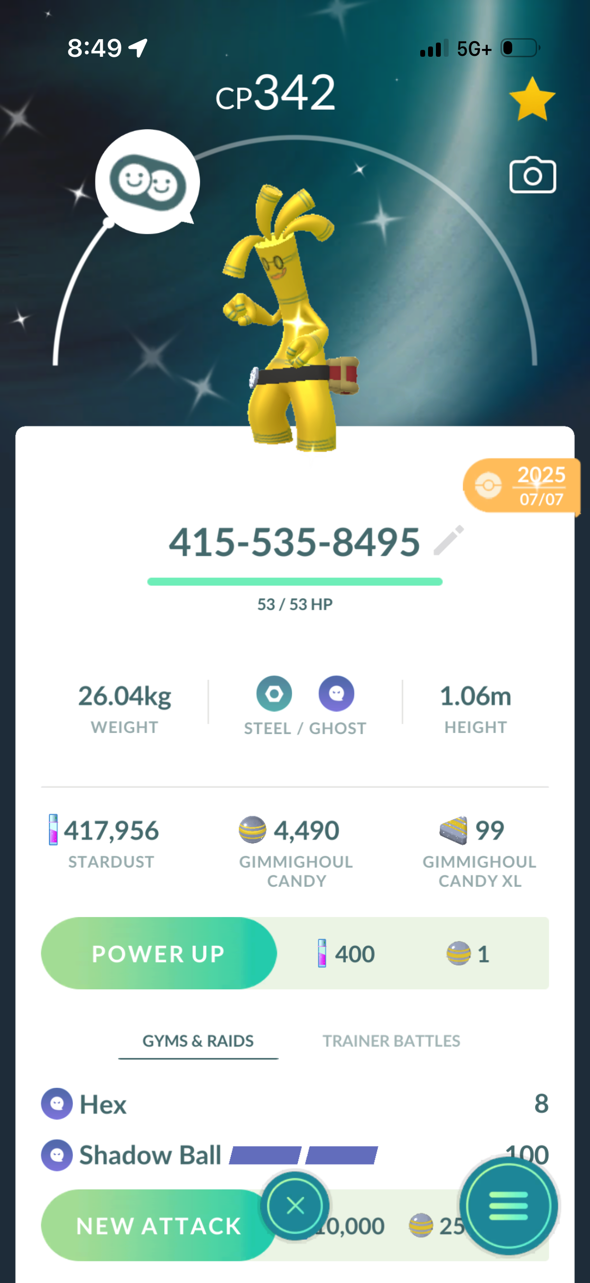 Shiny Gimmighoul or Gholdengo trade or account