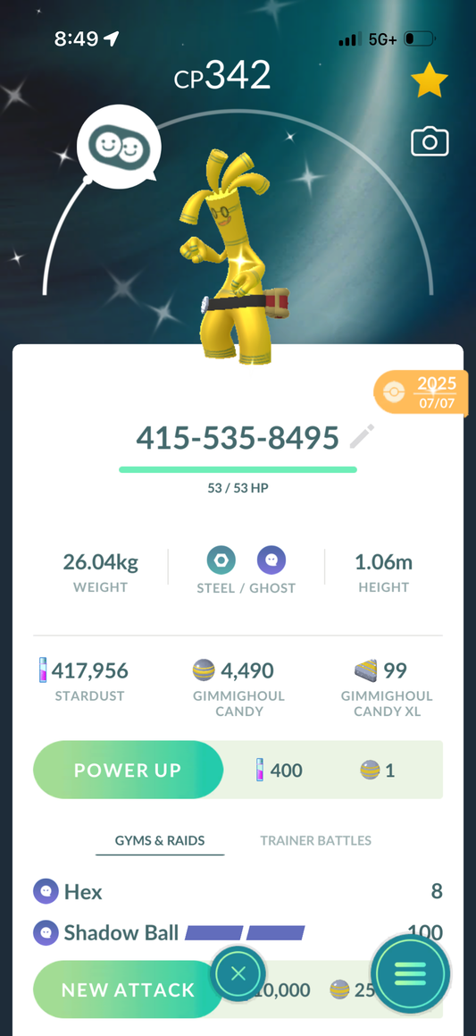 Shiny Gimmighoul or Gholdengo trade or account