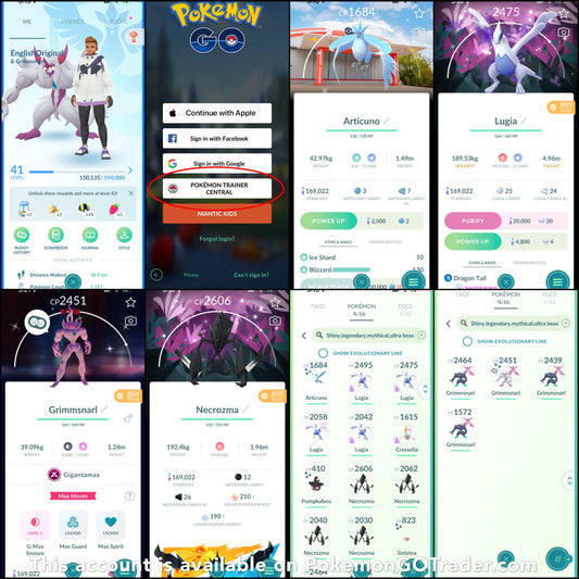 EnglishOriginal account (16 Shiny/Legendary/Gigantamax)