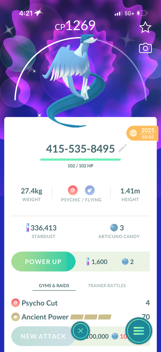 Shiny Galarian Articuno trade or account