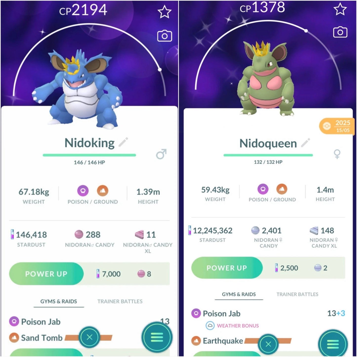 Shiny Nidoking or Queen trade or account
