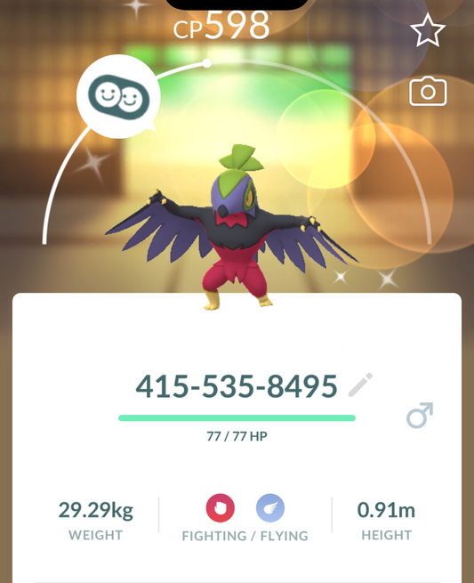 Shiny Hawlucha trade or account