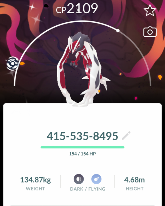Shiny Yveltal GO Tour Background trade or account