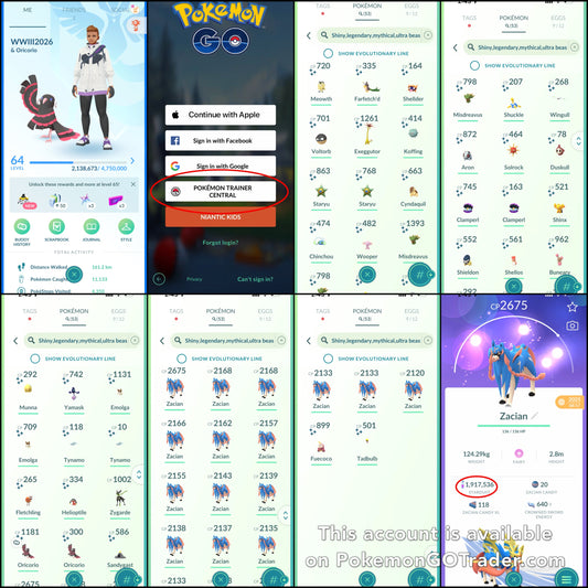 WWIII2026 account (53 Shiny/Legendary/1.9m Stardust)