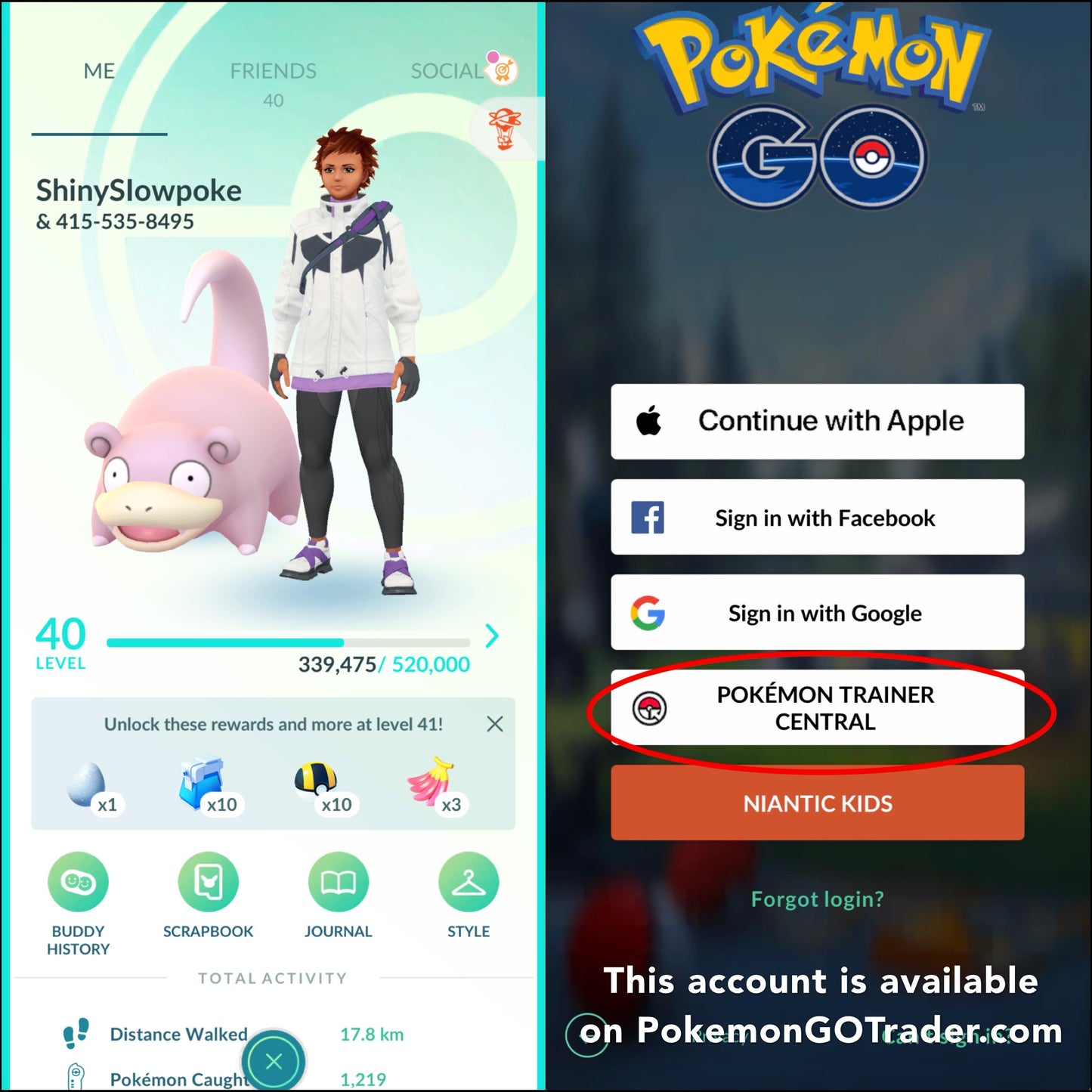Shiny Slowpoke trade or account