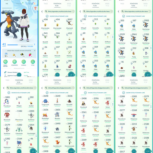 TokinGas account 50 Shiny/Legendary & 1.7M Stardust