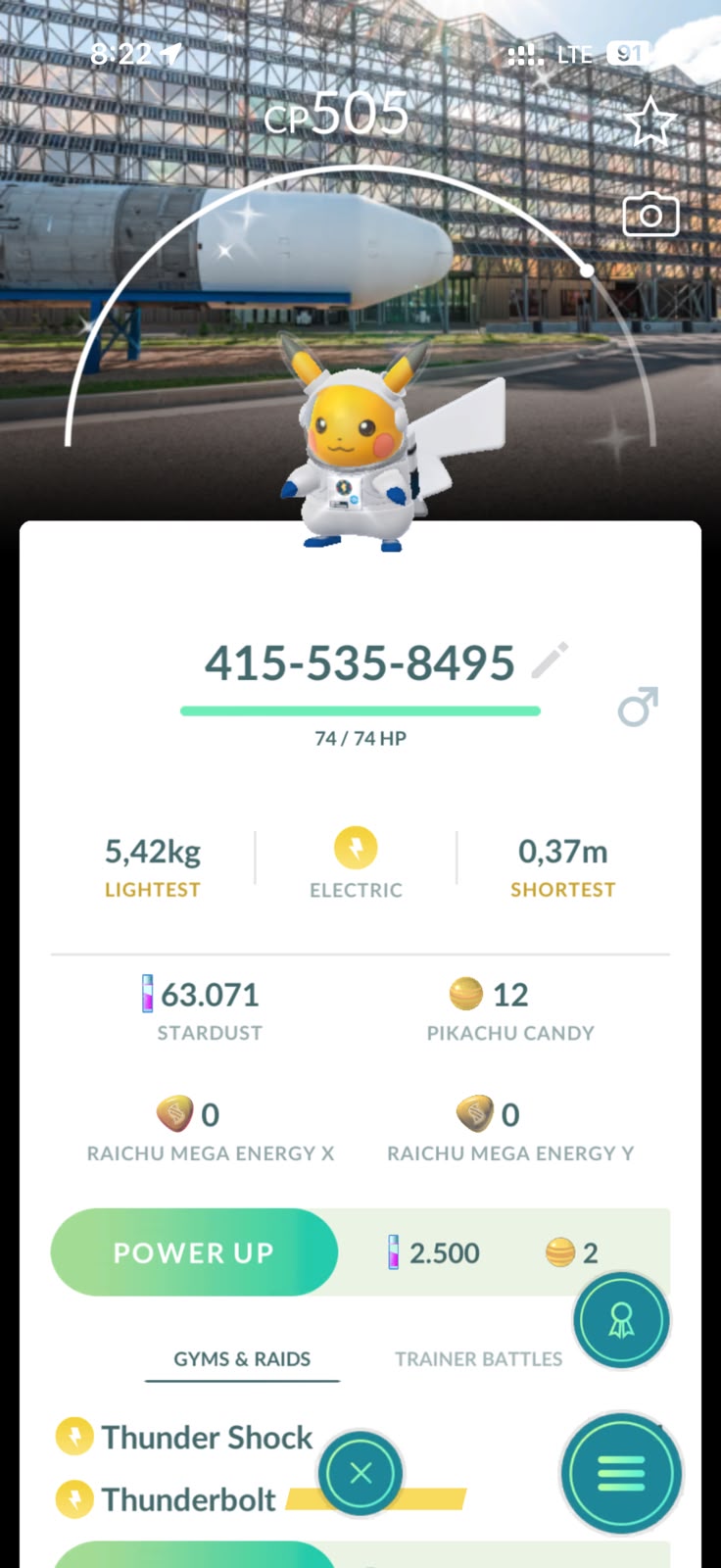 Shiny Pikachu astronaut background accounts