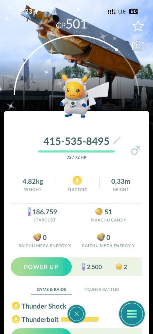 Shiny Pikachu astronaut background accounts